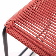 Shasta 26" Outdoor Metal and Brick Red Rope Stackable Counter Stool - Set of 2 - Furniture City (CA)l