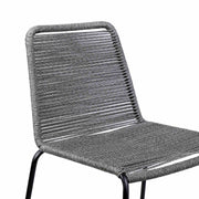 Shasta 26" Outdoor Metal and Gray Rope Stackable Barstool - Set of 2 - Furniture City (CA)l