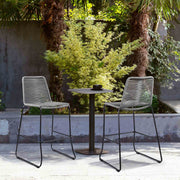 Shasta 26" Outdoor Metal and Gray Rope Stackable Barstool - Set of 2 - Furniture City (CA)l