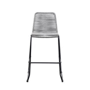 Shasta 30" Outdoor Metal and Gray Rope Stackable Barstool - Set of 2 - Furniture City (CA)l