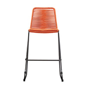 Shasta 26" Outdoor Metal and Tangerine Rope Stackable Counter Stool - Set of 2 - Furniture City (CA)l