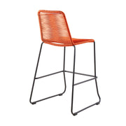 Shasta 26" Outdoor Metal and Tangerine Rope Stackable Counter Stool - Set of 2 - Furniture City (CA)l