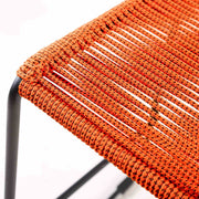 Shasta 26" Outdoor Metal and Tangerine Rope Stackable Counter Stool - Set of 2 - Furniture City (CA)l