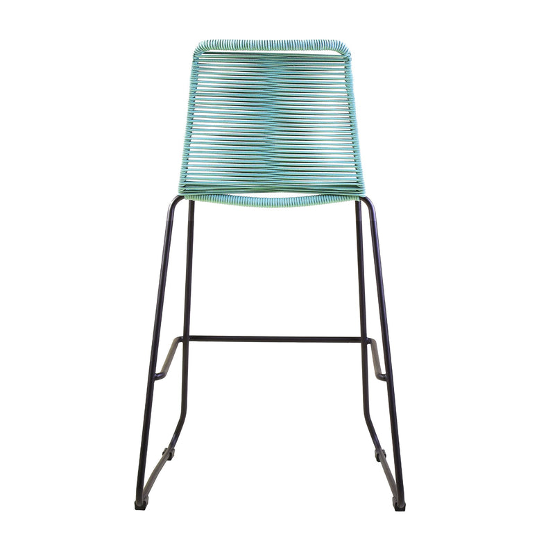 Shasta 26" Outdoor Metal and Wasabi Rope Stackable Counter Stool - Set of 2 - Furniture City (CA)l