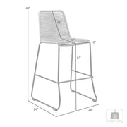 Shasta 26" Outdoor Metal and Wasabi Rope Stackable Counter Stool - Set of 2 - Furniture City (CA)l