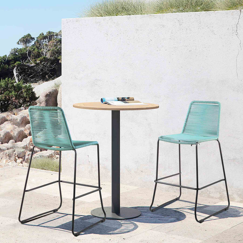 Shasta 26" Outdoor Metal and Wasabi Rope Stackable Counter Stool - Set of 2 - Furniture City (CA)l