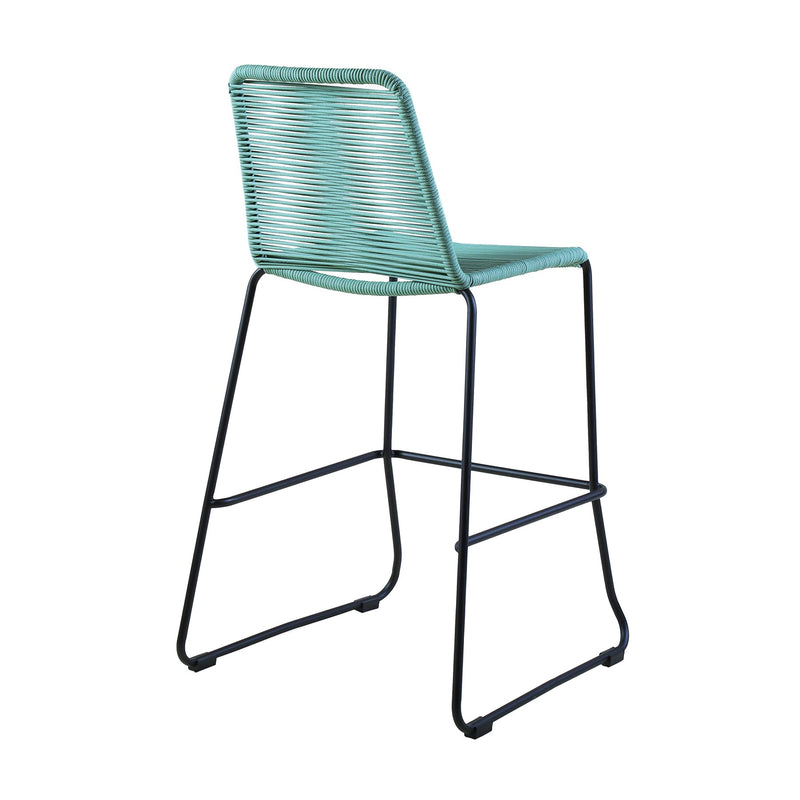 Shasta 30" Outdoor Metal and Wasabi Rope Stackable Barstool - Set of 2 - Furniture City (CA)l