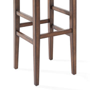 Sonata 26" Counter Height Wood Backless Barstool in Chestnut Finish and Kahlua Faux Leather - Furniture City (CA)l