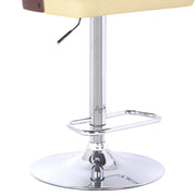 Storm Barstool in Chrome finish with Walnut wood and Cream Faux Leather - Furniture City (CA)l