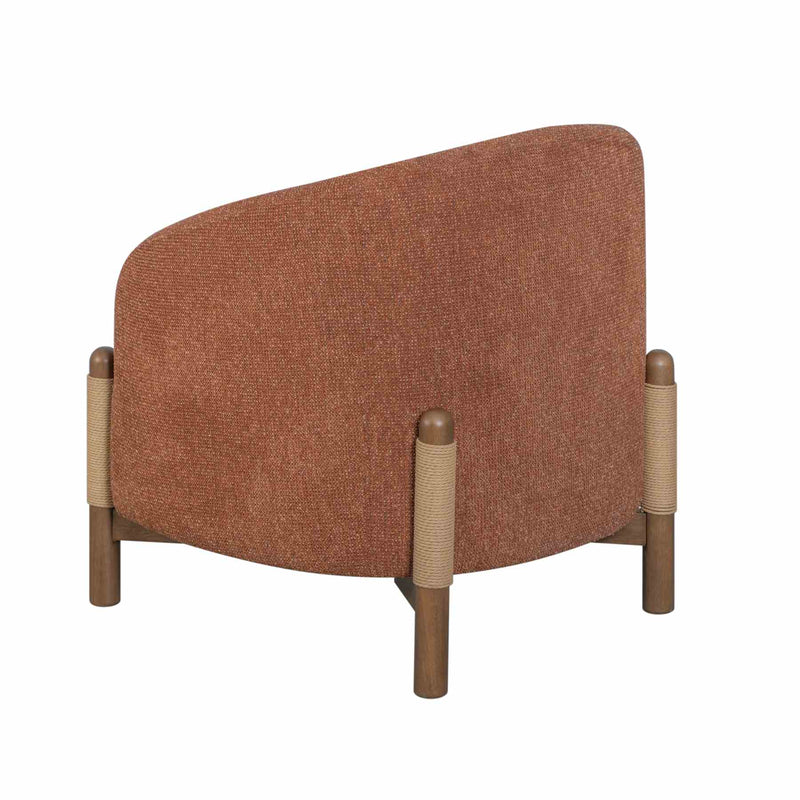 Stormy Accent Chair in Salted Rust Fabric with Chestnut Brown Finish - Furniture City (CA)l