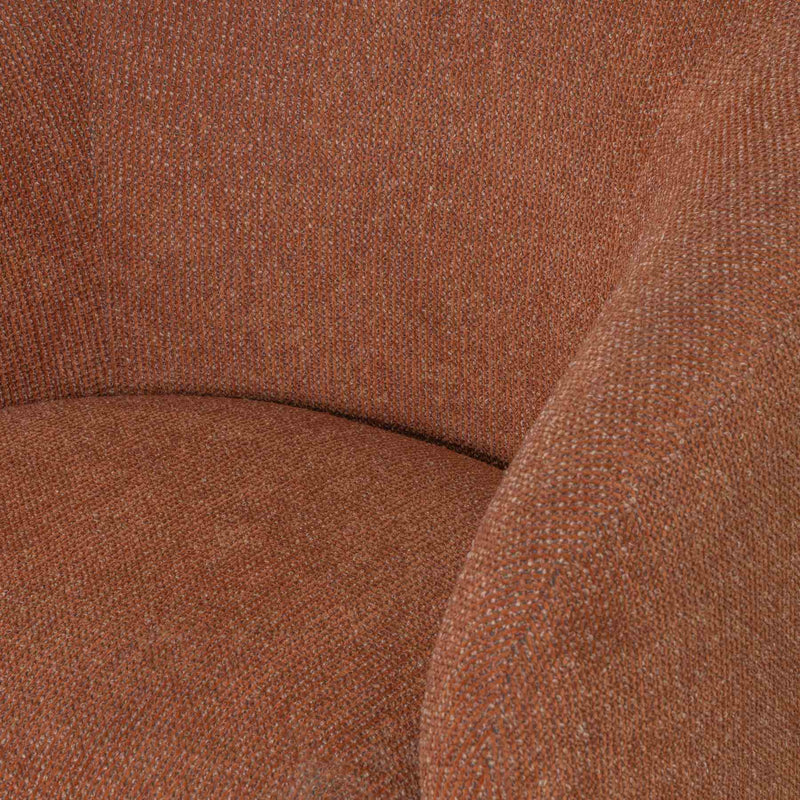 Stormy Accent Chair in Salted Rust Fabric with Chestnut Brown Finish - Furniture City (CA)l