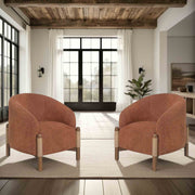 Stormy Accent Chair in Salted Rust Fabric with Chestnut Brown Finish - Furniture City (CA)l