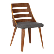 Storm Mid-Century Dining Chair in Walnut Wood and Charcoal Fabric - Furniture City (CA)l