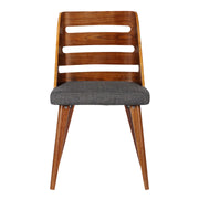 Storm Mid-Century Dining Chair in Walnut Wood and Charcoal Fabric - Furniture City (CA)l