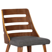Storm Mid-Century Dining Chair in Walnut Wood and Charcoal Fabric - Furniture City (CA)l