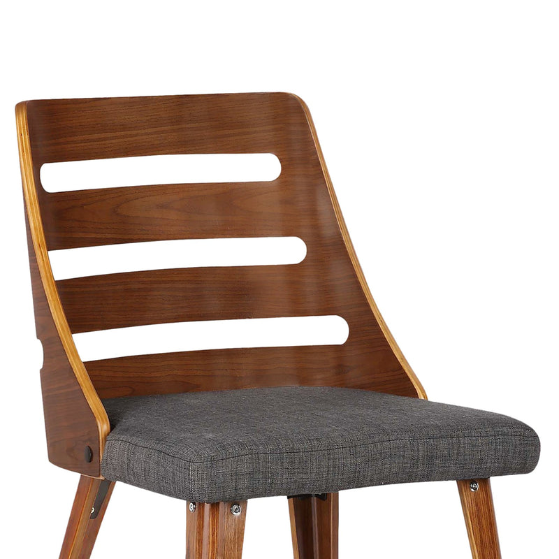 Storm Mid-Century Dining Chair in Walnut Wood and Charcoal Fabric - Furniture City (CA)l