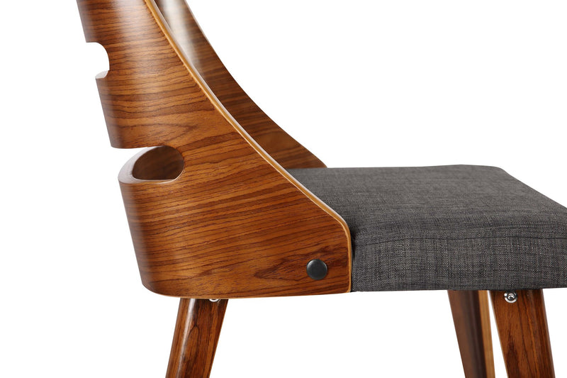 Storm Mid-Century Dining Chair in Walnut Wood and Charcoal Fabric - Furniture City (CA)l