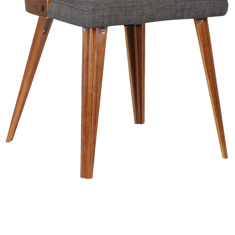 Storm Mid-Century Dining Chair in Walnut Wood and Charcoal Fabric - Furniture City (CA)l