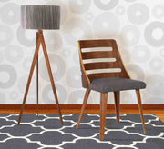 Storm Mid-Century Dining Chair in Walnut Wood and Charcoal Fabric - Furniture City (CA)l