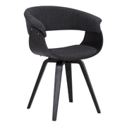 Summer Contemporary Dining Chair in Black Brush Wood Finish and Charcoal Fabric - Furniture City (CA)l