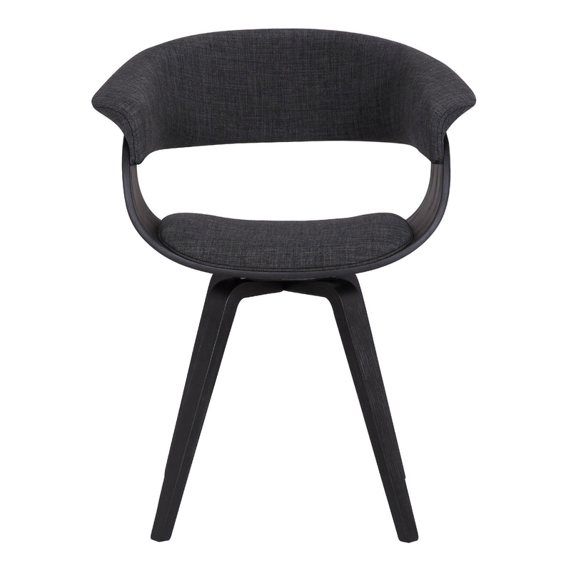 Summer Contemporary Dining Chair in Black Brush Wood Finish and Charcoal Fabric - Furniture City (CA)l