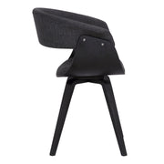 Summer Contemporary Dining Chair in Black Brush Wood Finish and Charcoal Fabric - Furniture City (CA)l