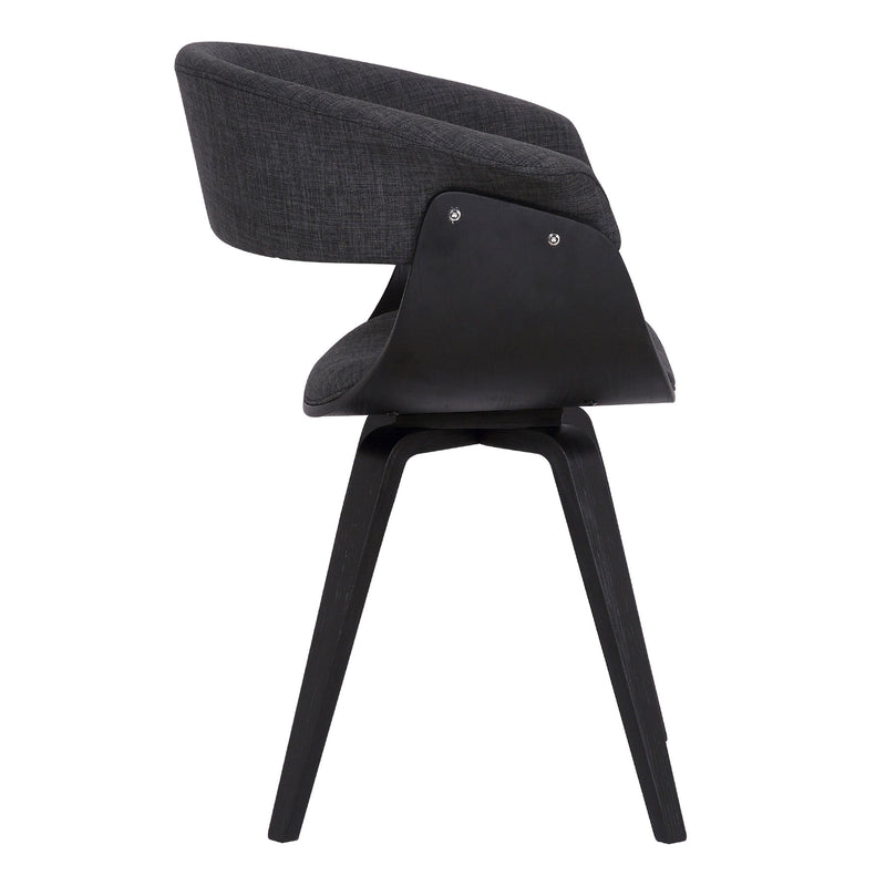 Summer Contemporary Dining Chair in Black Brush Wood Finish and Charcoal Fabric - Furniture City (CA)l
