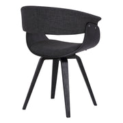 Summer Contemporary Dining Chair in Black Brush Wood Finish and Charcoal Fabric - Furniture City (CA)l