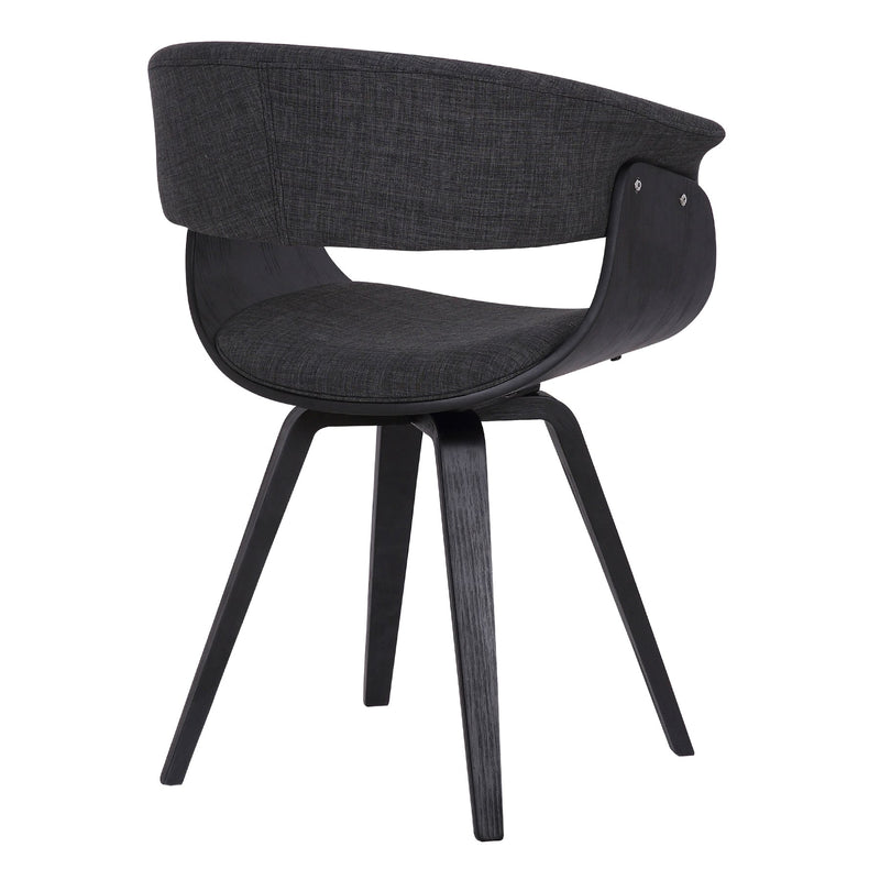 Summer Contemporary Dining Chair in Black Brush Wood Finish and Charcoal Fabric - Furniture City (CA)l