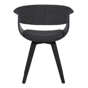 Summer Contemporary Dining Chair in Black Brush Wood Finish and Charcoal Fabric - Furniture City (CA)l