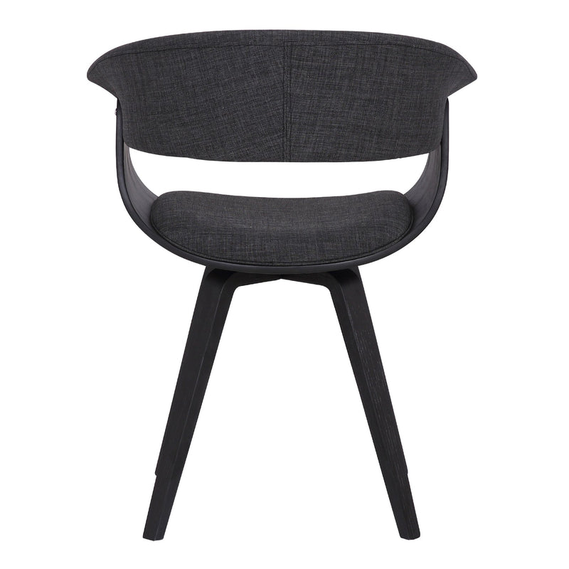 Summer Contemporary Dining Chair in Black Brush Wood Finish and Charcoal Fabric - Furniture City (CA)l