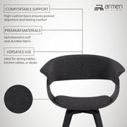 Summer Contemporary Dining Chair in Black Brush Wood Finish and Charcoal Fabric - Furniture City (CA)l