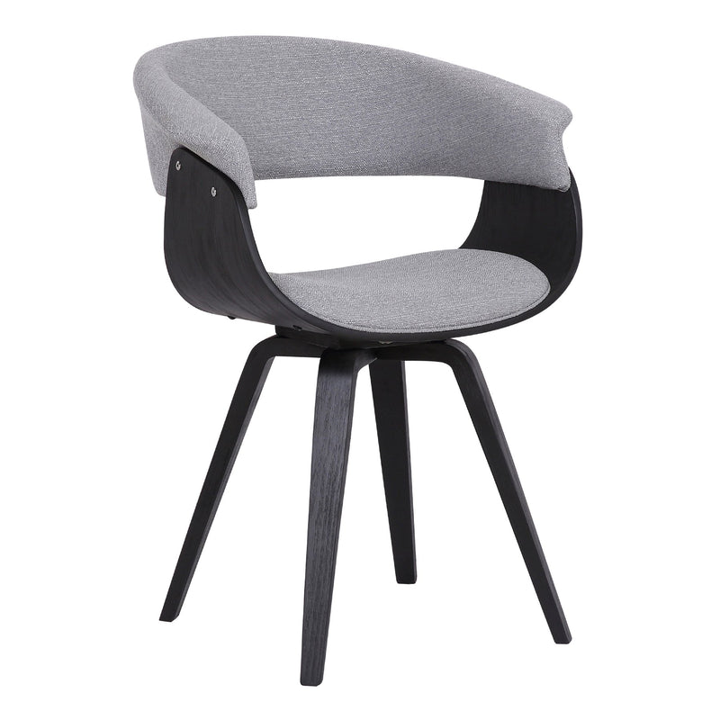 Summer Contemporary Dining Chair in Black Brush Wood Finish and Gray Fabric - Furniture City (CA)l
