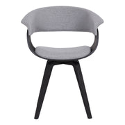 Summer Contemporary Dining Chair in Black Brush Wood Finish and Gray Fabric - Furniture City (CA)l