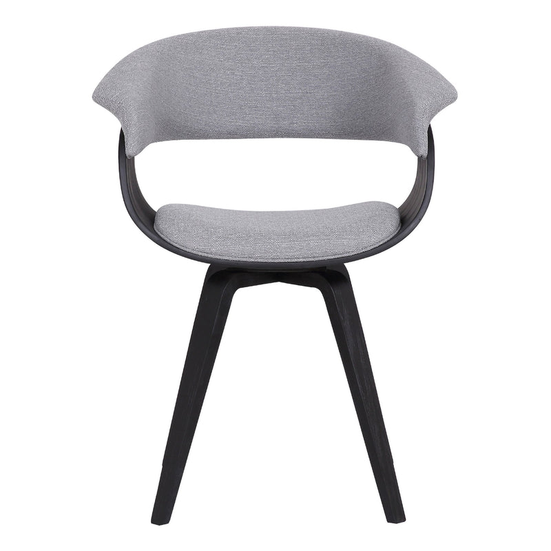 Summer Contemporary Dining Chair in Black Brush Wood Finish and Gray Fabric - Furniture City (CA)l