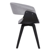 Summer Contemporary Dining Chair in Black Brush Wood Finish and Gray Fabric - Furniture City (CA)l