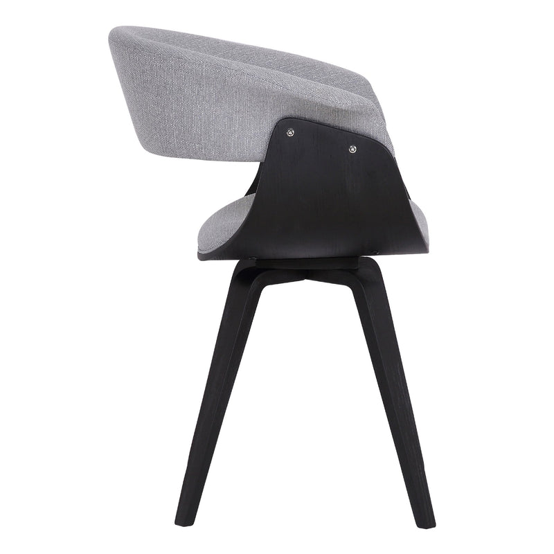 Summer Contemporary Dining Chair in Black Brush Wood Finish and Gray Fabric - Furniture City (CA)l