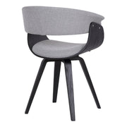 Summer Contemporary Dining Chair in Black Brush Wood Finish and Gray Fabric - Furniture City (CA)l