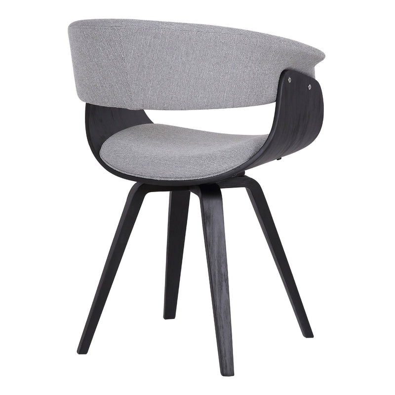 Summer Contemporary Dining Chair in Black Brush Wood Finish and Gray Fabric - Furniture City (CA)l