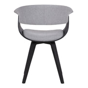 Summer Contemporary Dining Chair in Black Brush Wood Finish and Gray Fabric - Furniture City (CA)l