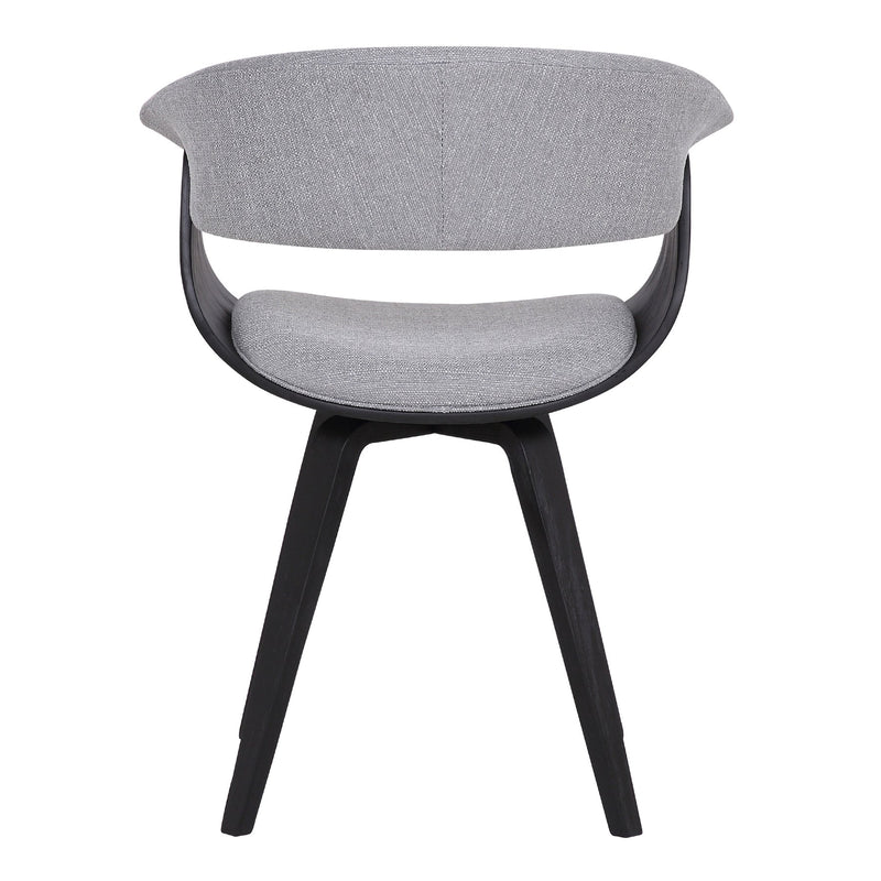 Summer Contemporary Dining Chair in Black Brush Wood Finish and Gray Fabric - Furniture City (CA)l