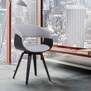 Summer Contemporary Dining Chair in Black Brush Wood Finish and Gray Fabric - Furniture City (CA)l