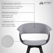 Summer Contemporary Dining Chair in Black Brush Wood Finish and Gray Fabric - Furniture City (CA)l