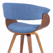 Summer Mid-Century Chair in Blue Fabric with Walnut Wood Finish - Furniture City (CA)l