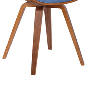 Summer Mid-Century Chair in Blue Fabric with Walnut Wood Finish - Furniture City (CA)l
