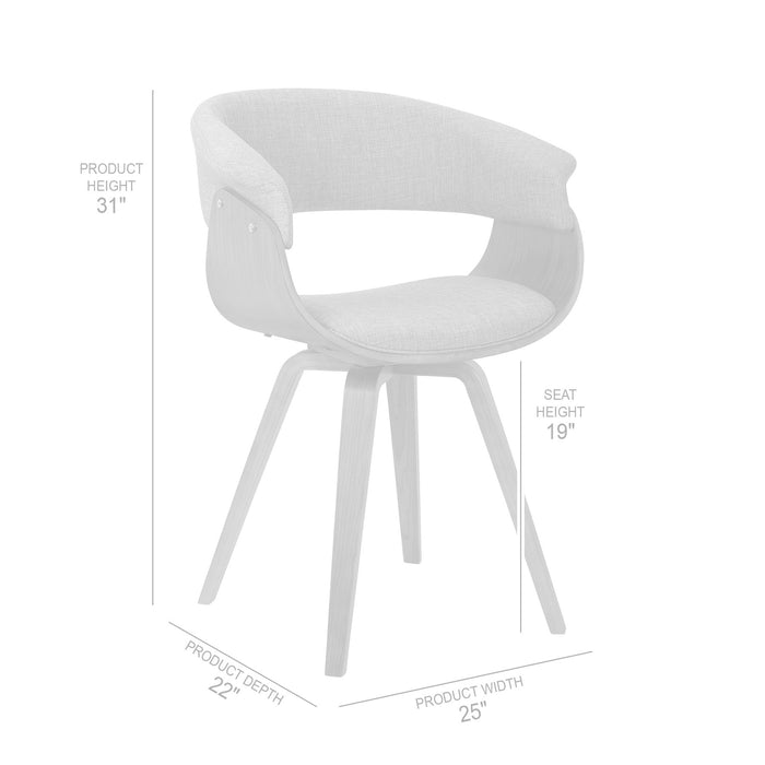 Summer Mid-Century Chair in Blue Fabric with Walnut Wood Finish