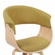 Summer Mid-Century Upholstered Dining Chair in Green and Patterned Oak Finish - Furniture City (CA)l