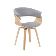 Summer Mid-Century Upholstered Dining Chair in Grey and Patterned Oak Finish - Furniture City (CA)l