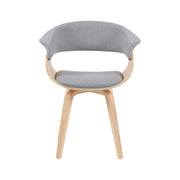 Summer Mid-Century Upholstered Dining Chair in Grey and Patterned Oak Finish - Furniture City (CA)l