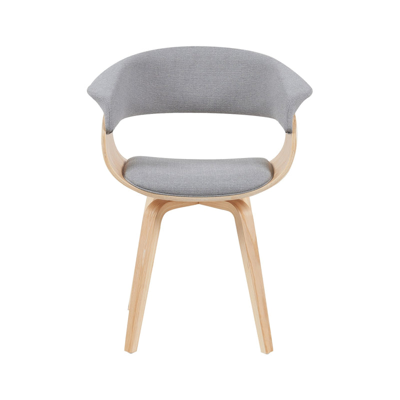 Summer Mid-Century Upholstered Dining Chair in Grey and Patterned Oak Finish - Furniture City (CA)l